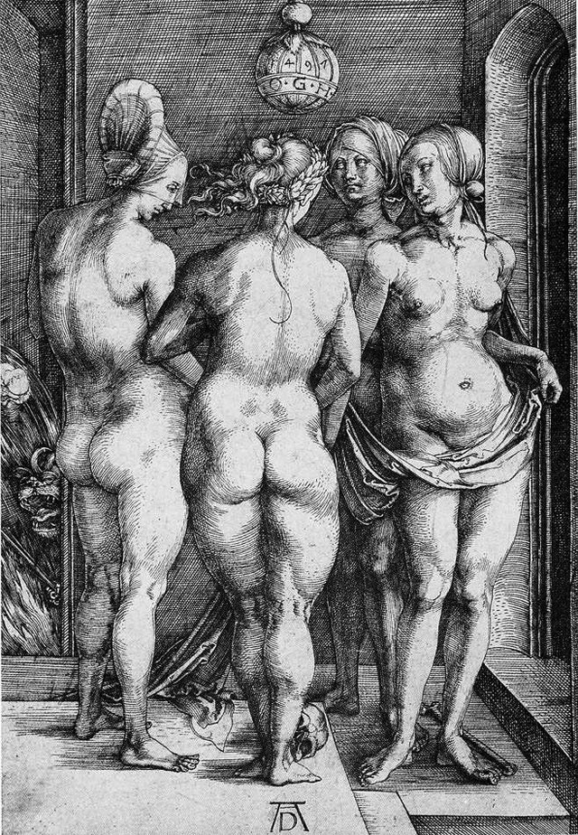 The Four Witches (Bartsch No. 75 (89), Dürer, Engraving on paper 19.00 x 13.10 cm, © National Galleries of Scotland